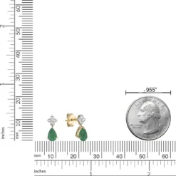 Gemminded 10k Gold Sakota Emerald & Diamond Accent Earrings 9 Gemminded 10k Gold Sakota Emerald & Diamond Accent Earrings -Gemminded Jewelry 5947758 ALT3