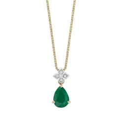 Gemminded 10k Gold Sakota Emerald & Diamond Accent Pendant Necklace