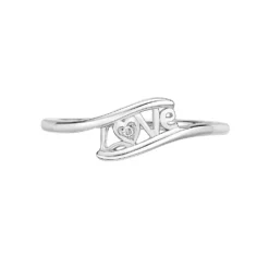 Gemminded Sterling Silver Diamond Accent "Love" Ring -Gemminded Jewelry 5955546 ALT3