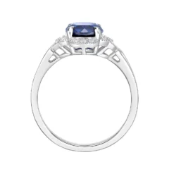 Gemminded Sterling Silver Lab-Created Sapphire Ring -Gemminded Jewelry 5955549 ALT2