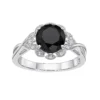 Gemminded Sterling Silver Onyx & White Topaz Ring -Gemminded Jewelry 5955552