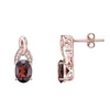 Gemminded 18 Gold Over Silver Garnet & White Topaz Earrings 2 Gemminded 18 Gold Over Silver Garnet & White Topaz Earrings -Gemminded Jewelry 5955553