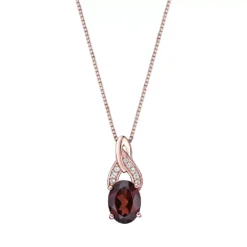 Gemminded 18 Gold Over Silver Garnet Pendant Necklace