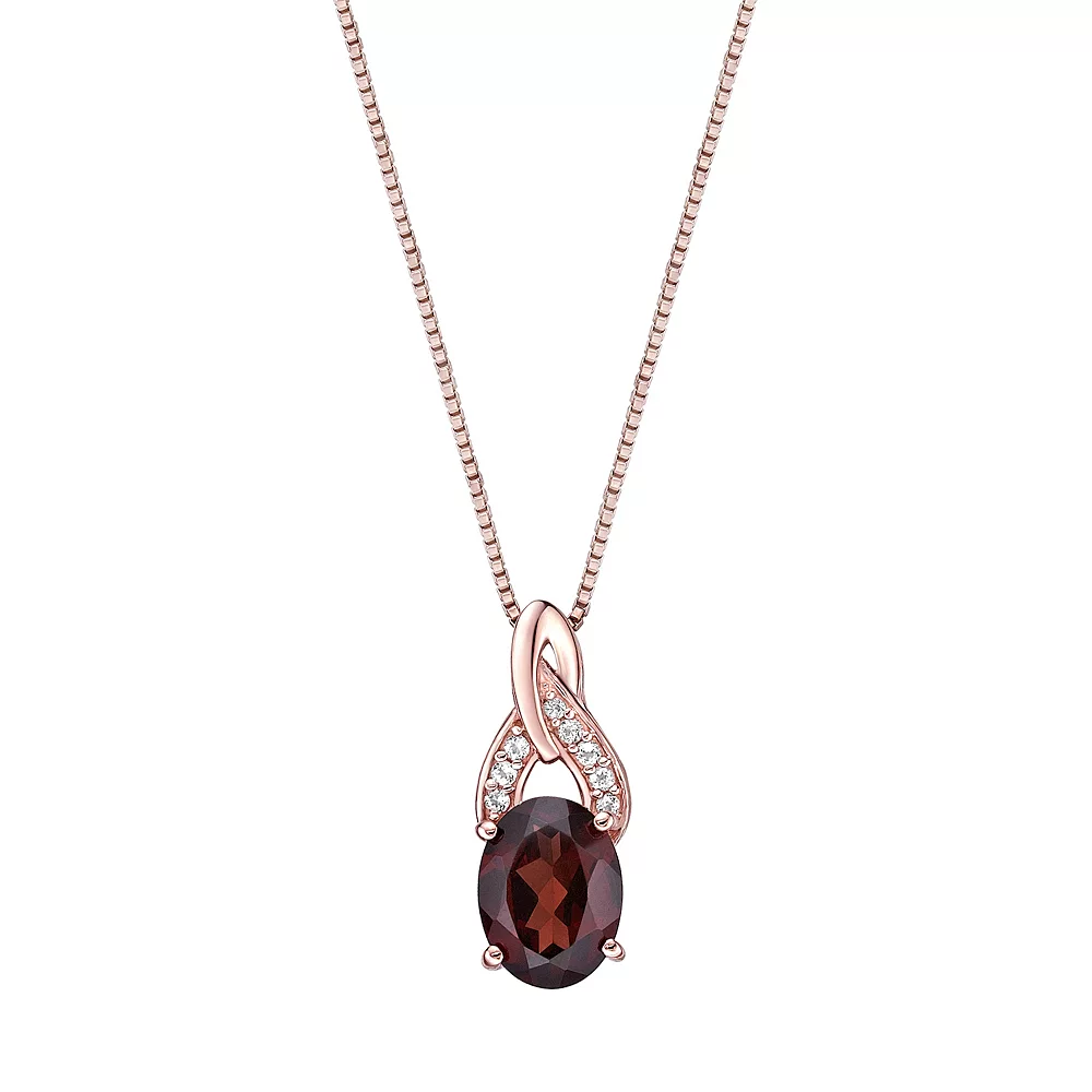 Gemminded 18 Gold Over Silver Garnet Pendant Necklace 3 Gemminded 18 Gold Over Silver Garnet Pendant Necklace