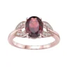 Gemminded 18k Rose Gold Over Silver Garnet & White Topaz Ring -Gemminded Jewelry 5955555