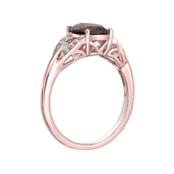 Gemminded 18k Rose Gold Over Silver Garnet & White Topaz Ring -Gemminded Jewelry 5955555 ALT