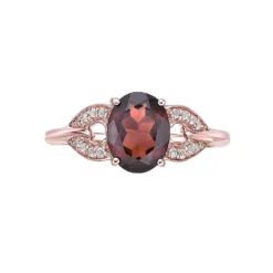 Gemminded 18k Rose Gold Over Silver Garnet & White Topaz Ring -Gemminded Jewelry 5955555 ALT3