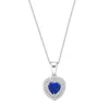 Gemminded Sterling Silver Lab-Created Sapphire & Lab-Created White Sapphire Heart Pendant Necklace -Gemminded Jewelry 5955557