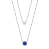 Gemminded Sterling Silver Lab-Created Sapphire & Lab-Created White Sapphire Hexagon Layered Necklace -Gemminded Jewelry 5955559