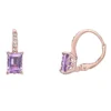 Gemminded 18k Rose Gold Over Silver Amethyst & White Topaz Leverback Earrings -Gemminded Jewelry 5955560