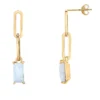 Gemminded 18k Gold Over Silver Lab-Created Opal Linear Drop Earrings -Gemminded Jewelry 5955565