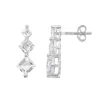 Gemminded Sterling Silver White Topaz Geometric Drop Earrings -Gemminded Jewelry 5955597