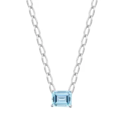 Gemminded Sterling Silver Blue Topaz Necklace