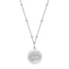 Gemminded Sterling Silver White Topaz Evil Eye Pendant Necklace -Gemminded Jewelry 5955613