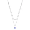 Gemminded Sterling Silver 1/8 Carat T.W. Diamond Blue Ceramic Layered Bar & Pendant Necklace 1 Gemminded Sterling Silver 1/8 Carat T.W. Diamond Blue Ceramic Layered Bar & Pendant Necklace -Gemminded Jewelry 5955631