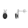 Gemminded Sterling Silver Black Onyx & Lab-Created White Sapphire Earrings -Gemminded Jewelry 5984497