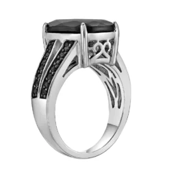 Gemminded Sterling Silver Black Onyx & Black Spinel Ring -Gemminded Jewelry 5984527 ALT