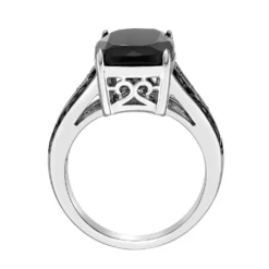 Gemminded Sterling Silver Black Onyx & Black Spinel Ring -Gemminded Jewelry 5984527 ALT2