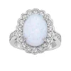 Gemminded Sterling Silver Lab-Created Opal & Lab-Created White Sapphire Ring